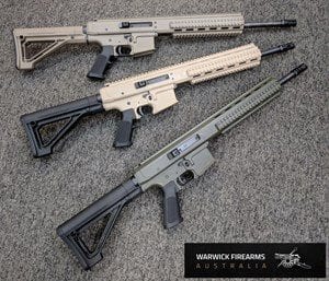 WARWICK FIREARMS WFA1 STRAIGHT PULL BOLT ACTION RIFLE10 SHOT CATEGORY B FDE 300BO 16 MAGPUL MOE STOCK A2 GRIP MUZZLE BREAK