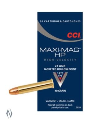 CCI 22WMR MAXI MAG 40GR JHP 1875FPS (50 Pack)