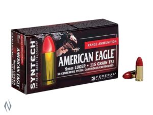 FEDERAL 9MM LUGER 124GR TSJ SYNTHETIC JACKET AMERICAN EAGLE (50pcs)