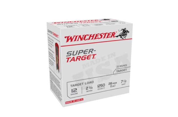 Winchester Super Target 12ga 1250fps 7.5 2-3/4 Inch 28gm SHOTSHELL (25 PACK)