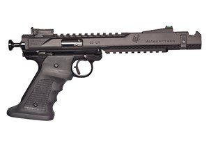 VOLQUARTSEN MAMBA – TF 22LR, 10 SHOT 7inch BARREL INCLUDING COMPENSATOR TWO MAGS, CASED VOLTHANE TARGET GRIPS