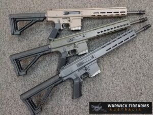 WARWICK WFA1L223 IN FDE CERAKOTE 14INCH BLACK BARREL WITH FLASH HIDER AND M-LOK LONG FOREND,ENHANCED TRIGGER GUARD,A2 GRIP,MOE STOCK STEEL 10RND MAGAZINE