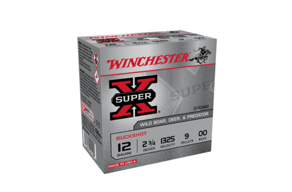 WINCHESTER BUCKSHOT 12G 00 BUCK 2-3/4 INCH 9 PELLET (250 RDS)