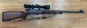 USED EXC COND. (CONSIGNMENT) CZ 457 PREMIUM 17 HMR TIMBER BLUED W/ LEUPOLD VX-3HD 4.5-14X40 – ALUMINA LENS CAPS INC