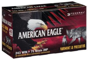 FEDERAL 243 WIN 75GR JHP AE VARMINT (40 PACK)